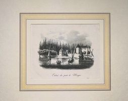 Morges port Lithographie um 1840