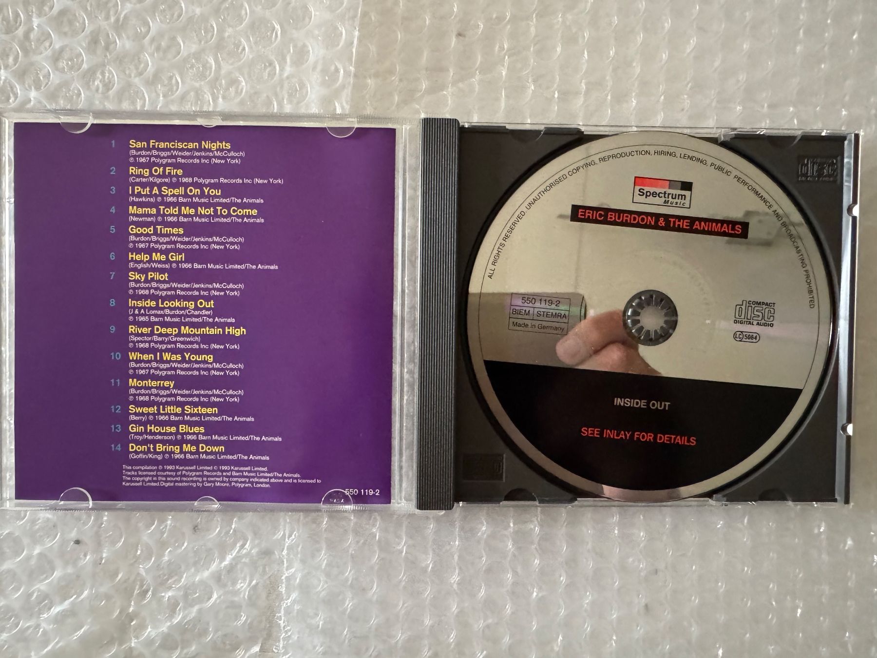 CD: Eric Burdon & The Animals - Inside Out – Nuovo (secondo la descrizione) da Duggingen venduto da Kisha010 1