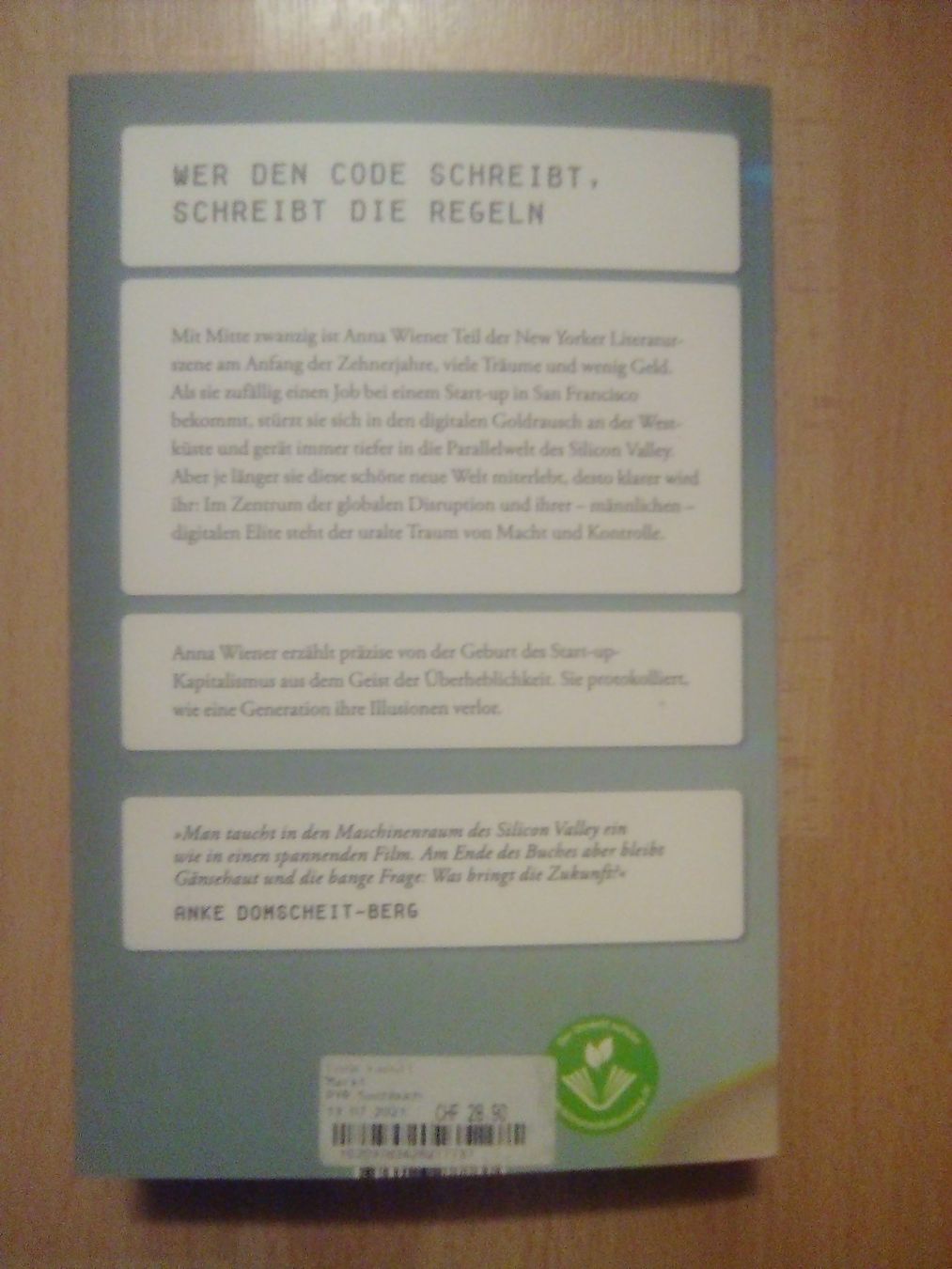 Livres: Code kaputt Anna Wiener – Neuf (Voir description) à Winterthur par Colonica 1