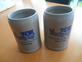 2 kleine Bierkrüge 'Fürstliche Brauerei Thurn und Taxis'
