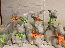 8 Hasen Deko aus Beton