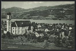 AK Sachseln, Ortspartie mit Kirche
