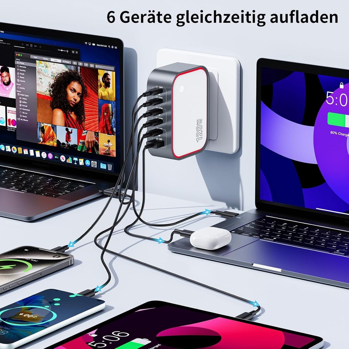 Chargements: Ladegerät 6-Port mit LED USB-A – Neuf avec emballage d'origine à Suhr par SchnapperCH 2