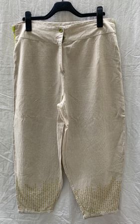 Superbe pantalon large GUDRUN SJÖDÉN 46%lin broderies t.L