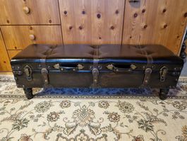 Vintage Koffer-Truhenbank 109 cm – Sitzbank mit Stauraum