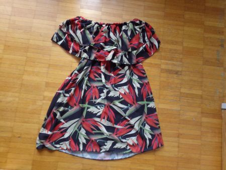 Damen Kleid schwarz mit mit Blumen  Gr. M Zebra
