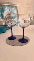 2x 1664 Blanc Weinglas mit blauem Stiel gebraucht