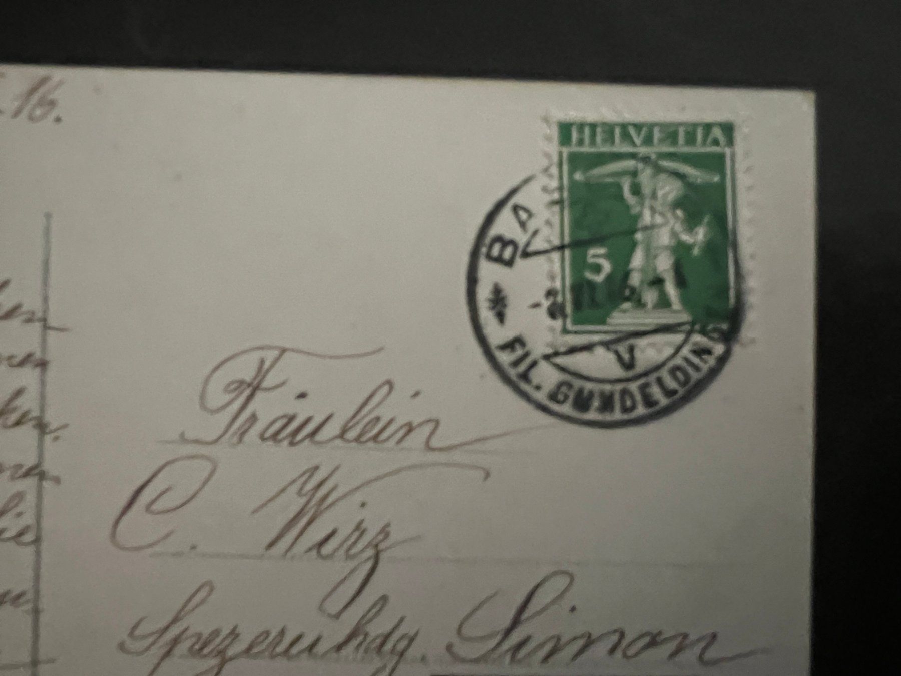 Cartoline postali: AK   1916 Basel   (G3296) – Usato da Hinwil venduto da Sidi4 1