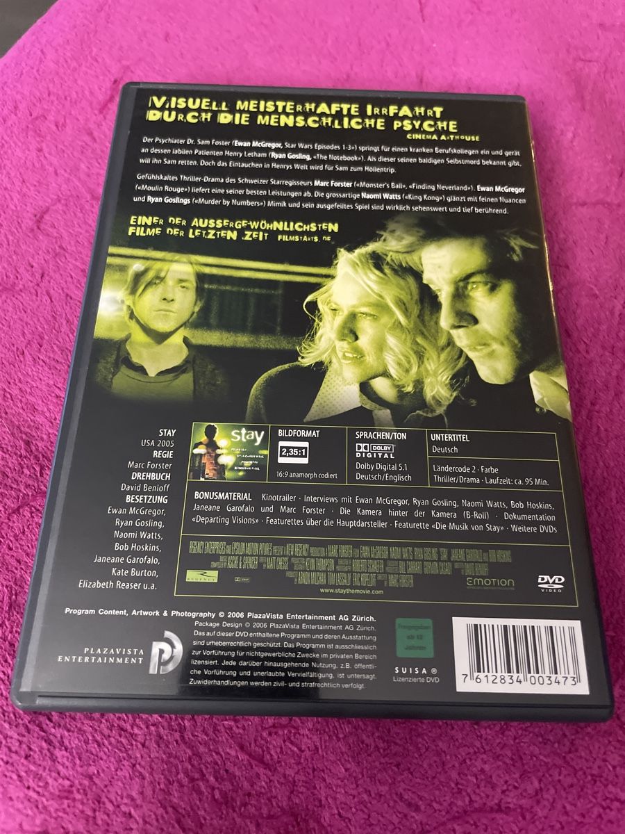Alle DVDs: DVD Stay - Thriller mit Ewan McGregor – Gebraucht aus Unterkulm von EmanuelG01 1
