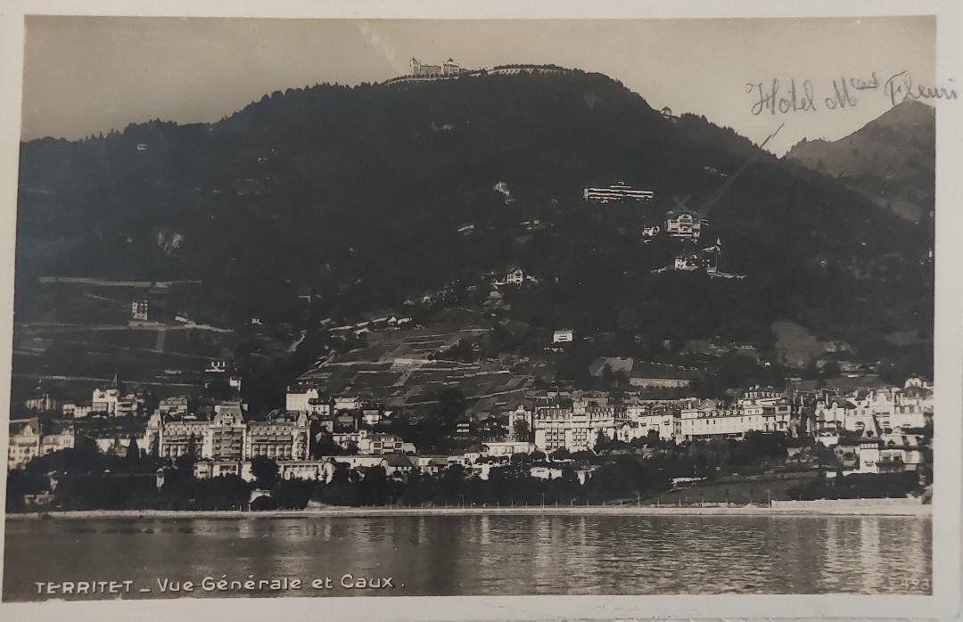 Cartoline postali: TERRITET - Vue générale & Caux - 1923 – Usato da Delémont venduto da Domdom1