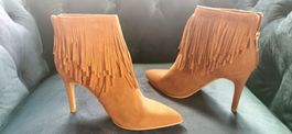 Cognac Fransen Stiefeletten Gr. 40, Neu, Pimkie