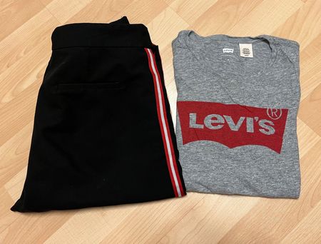 Set aus Levis Shirt grau und H&M Hose schwarz (S)