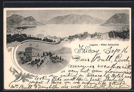 AK Lugano, Hotel Splendide, 1904