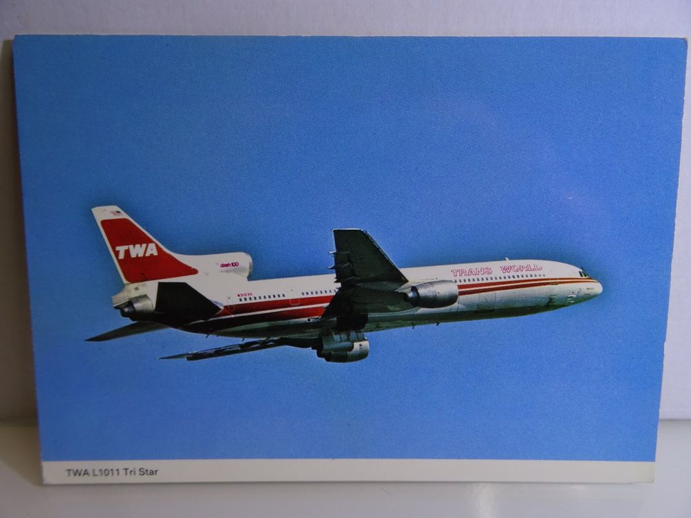 Postkarte TWA L 1011 Tri Star Flugzeug. | Kaufen auf Ricardo