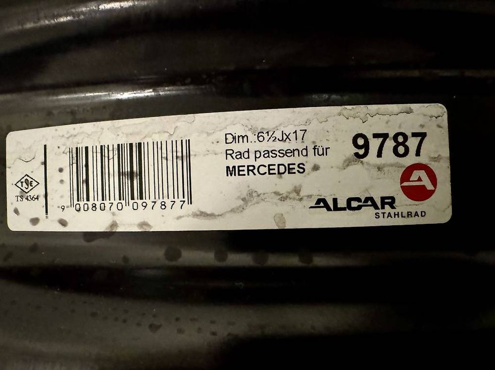 4 Stahlräder Alcar für Mercedes 6 1/2 Jx 17
