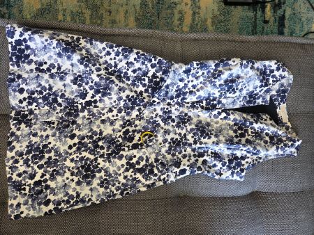Kleid Michael Kors blau weiss geblümt mit Gürtel Grösse 4