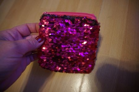 Glitzer Portemonnaie Pink
