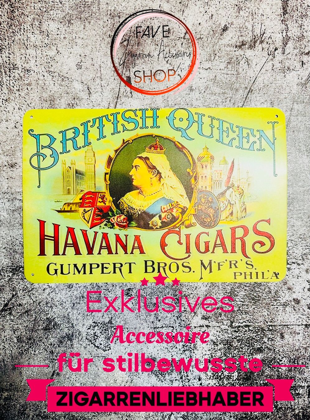 Schilder: Havana Cigars Vintage Metallblechschild – Neu und originalverpackt aus Balsthal von FAVE.Accessoires