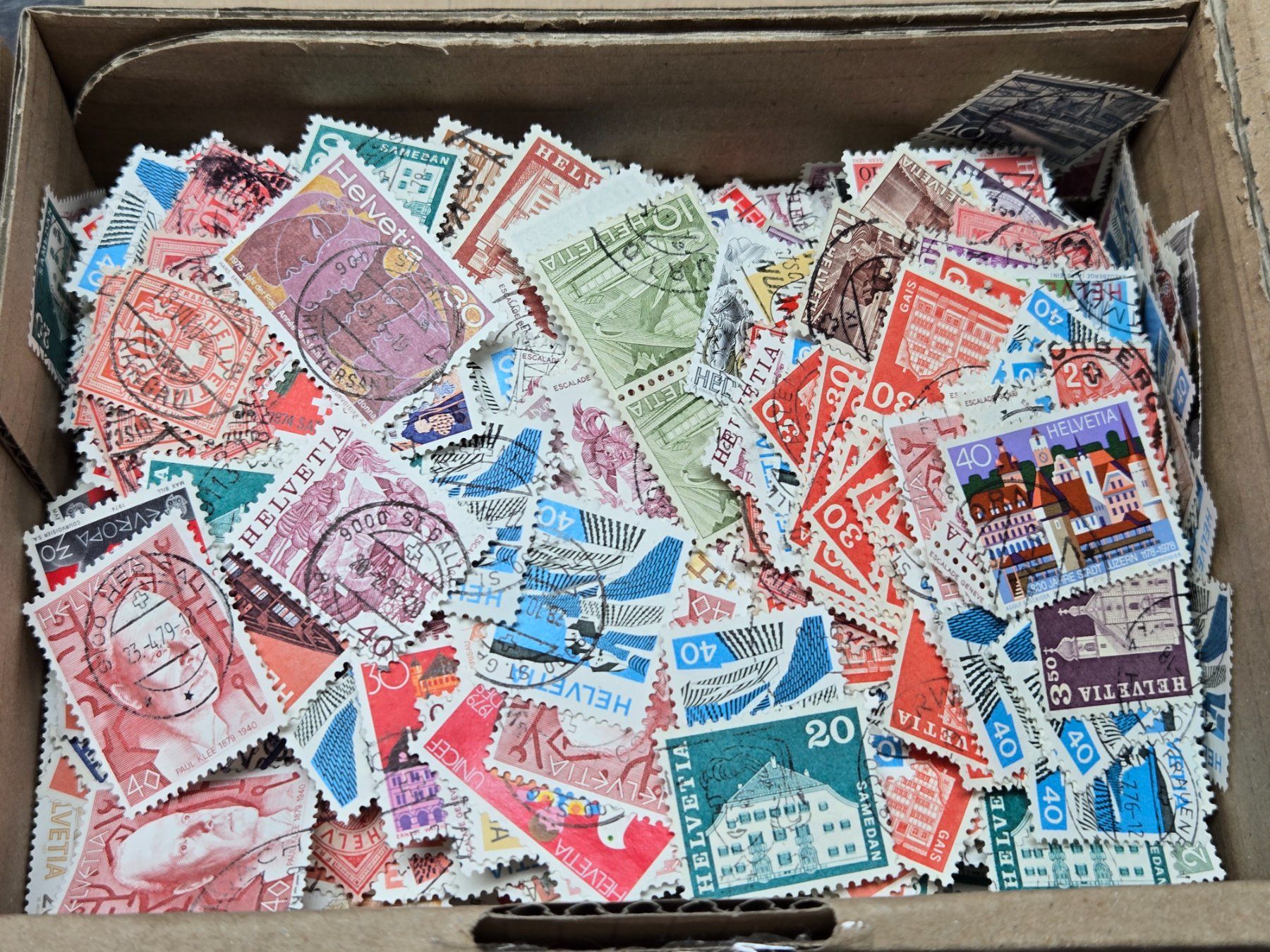 Alle Briefmarken: 250g abgelöste Schweizer Briefmarken ab 1.-- – Gebraucht aus Bonstetten von Vrk220556 7