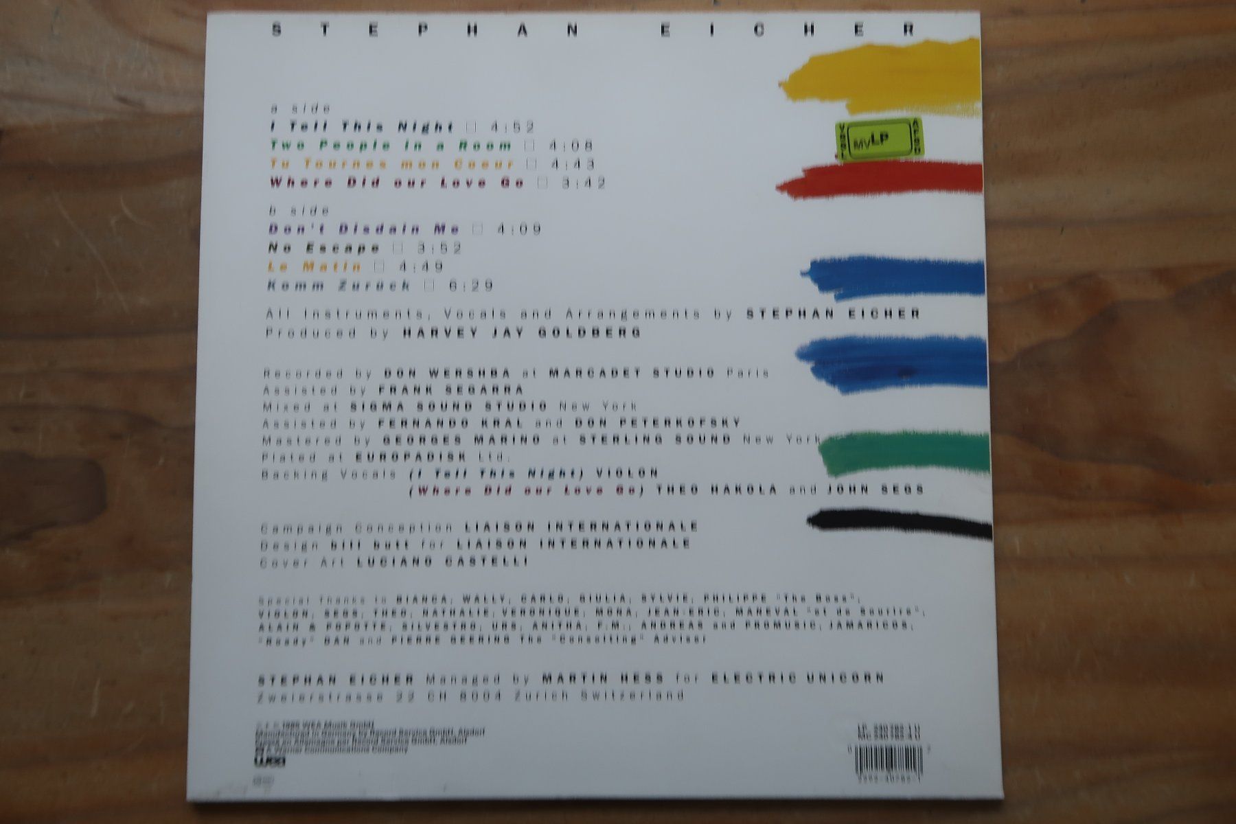 Vinyles: STEPHAN EICHER - I TELL THIS NIGHT - VINYL LP – D'occasion à Basel par Patiscat 1