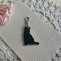 1x Anhanger Metall Katze chat émail pendentif