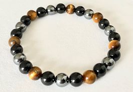 Männer Edelstein Armband Tigerauge Hämatit Achat auf Mass