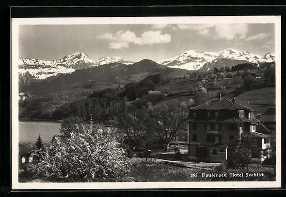 Cartoline postali: Faulensee, am Hotel Seeblick mit Gebirgs – Usato da Berlin venduto da bartko-reher