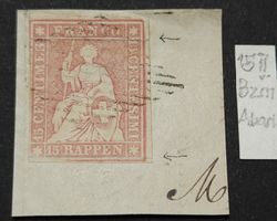 Sitz Helvetia Zumstein Nr.24 F Briefstück Geprüft BPP Fr ++