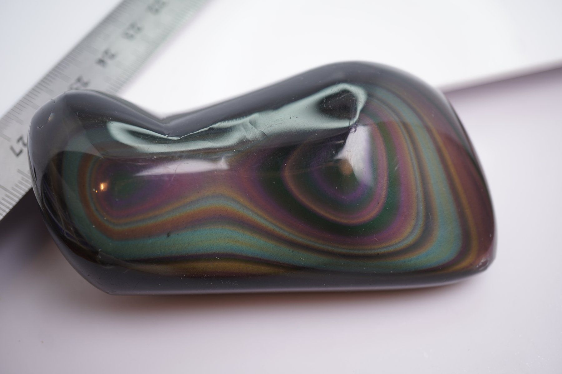 Mineralien & Heilsteine: Regenbogen Obsidian Massage Stein  Unikat – Neu und originalverpackt aus Eschenbach SG von topstone 6