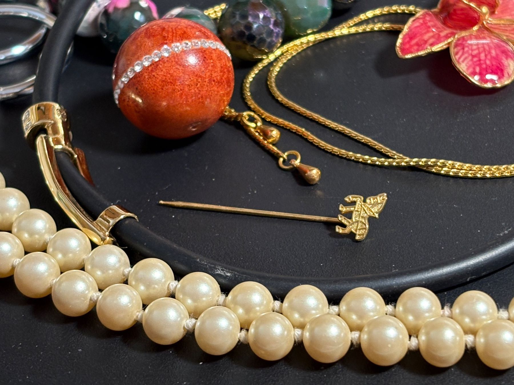 Sonstiger Schmuck: Schmucklot mit unechter Perle ca. 80 cm Lang – Gebraucht aus St. Peterzell von verena40 3