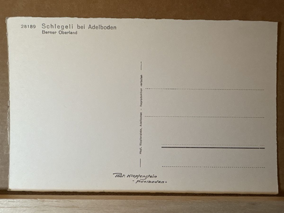 Cartoline postali: AK von Schlegeli bei Adelboden – Usato da Rümlang venduto da Kartenpost1 1