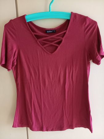 Sommerliches Janina Shirt, Grösse 36, Weinrot,