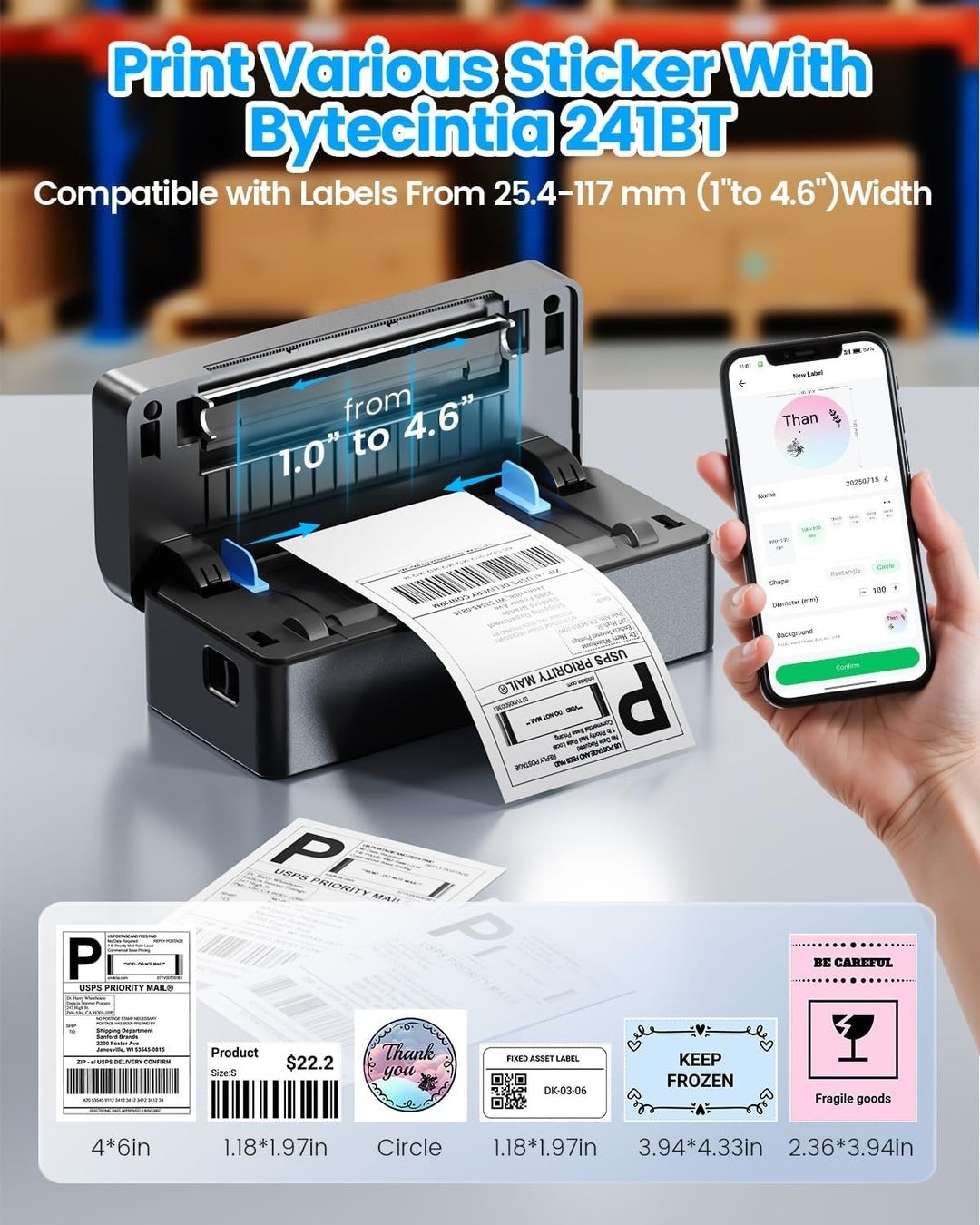 Stampanti: Bluetooth Thermodrucker 4x6 Zoll – Nuovo e nell'imballaggio originale da Nuglar venduto da SmartLiving24 2