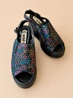 🌈 Sebli Plateau Sandalen Gr. 37 – Leder bunt ✨wie neu