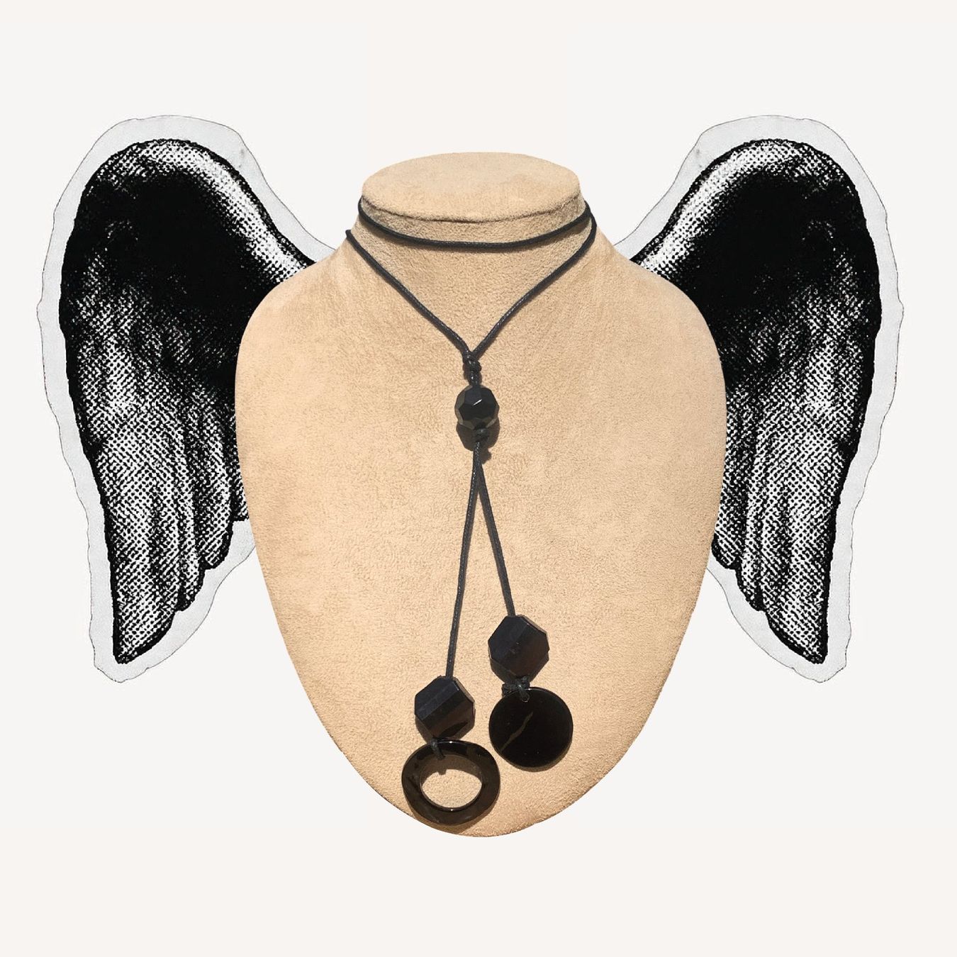 Catenine: Schwarze lange Perlenkette – Usato da Chalais venduto da Decoarts.art