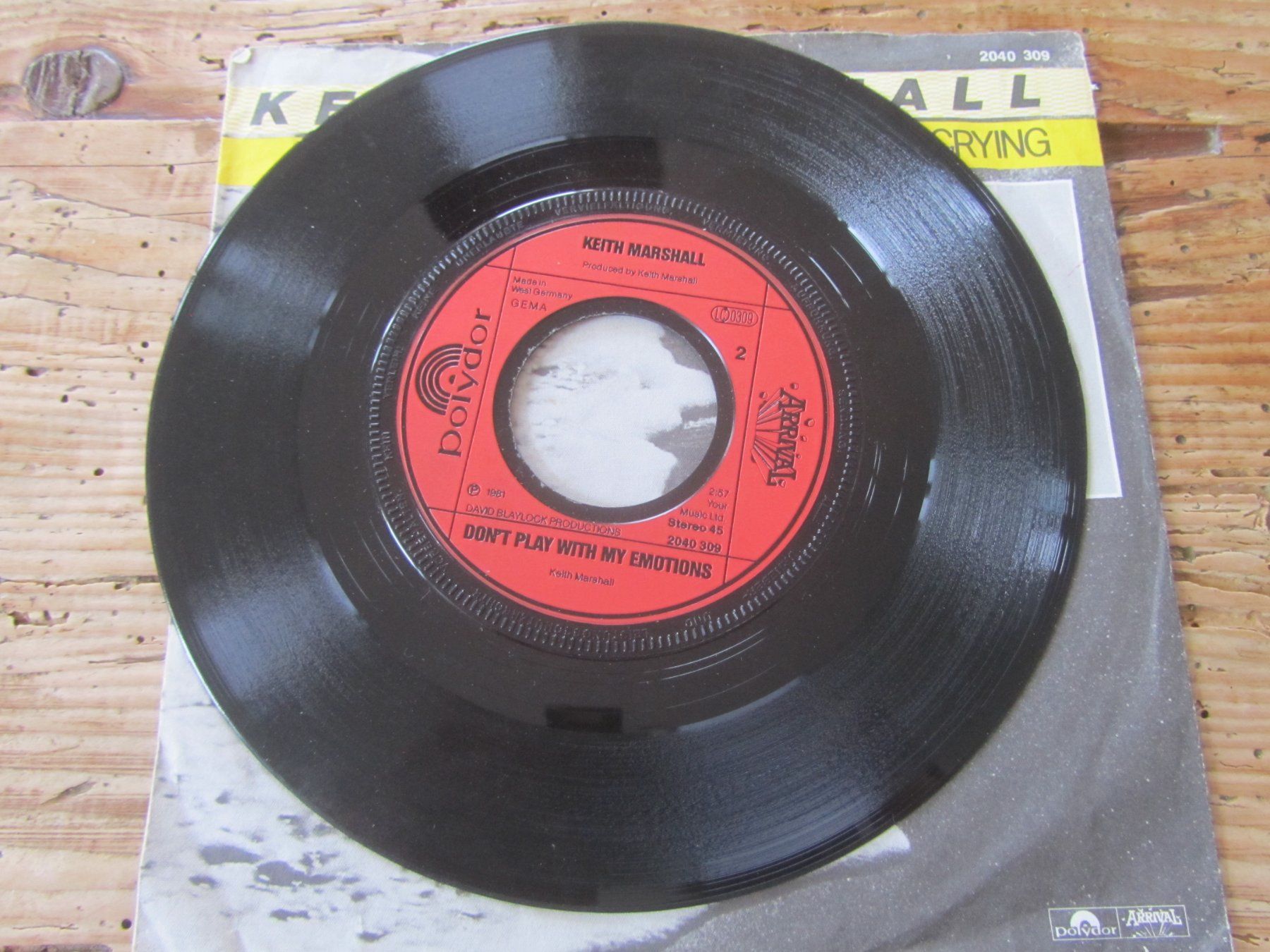 Dischi in vinile: Keith Marshall Only Crying 7 Zoll Single Vinyl – Usato da Seengen venduto da mikelele 2