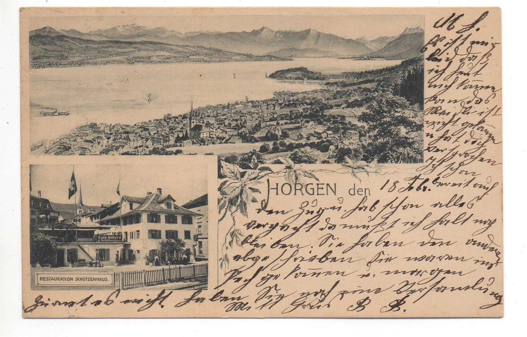 Cartes postales: HORGEN Restaurant Schützenhaus – D'occasion à Jona par philajona