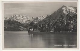 Ansichtskarte Thunersee mit Niesen und Blüemlisalp 1930