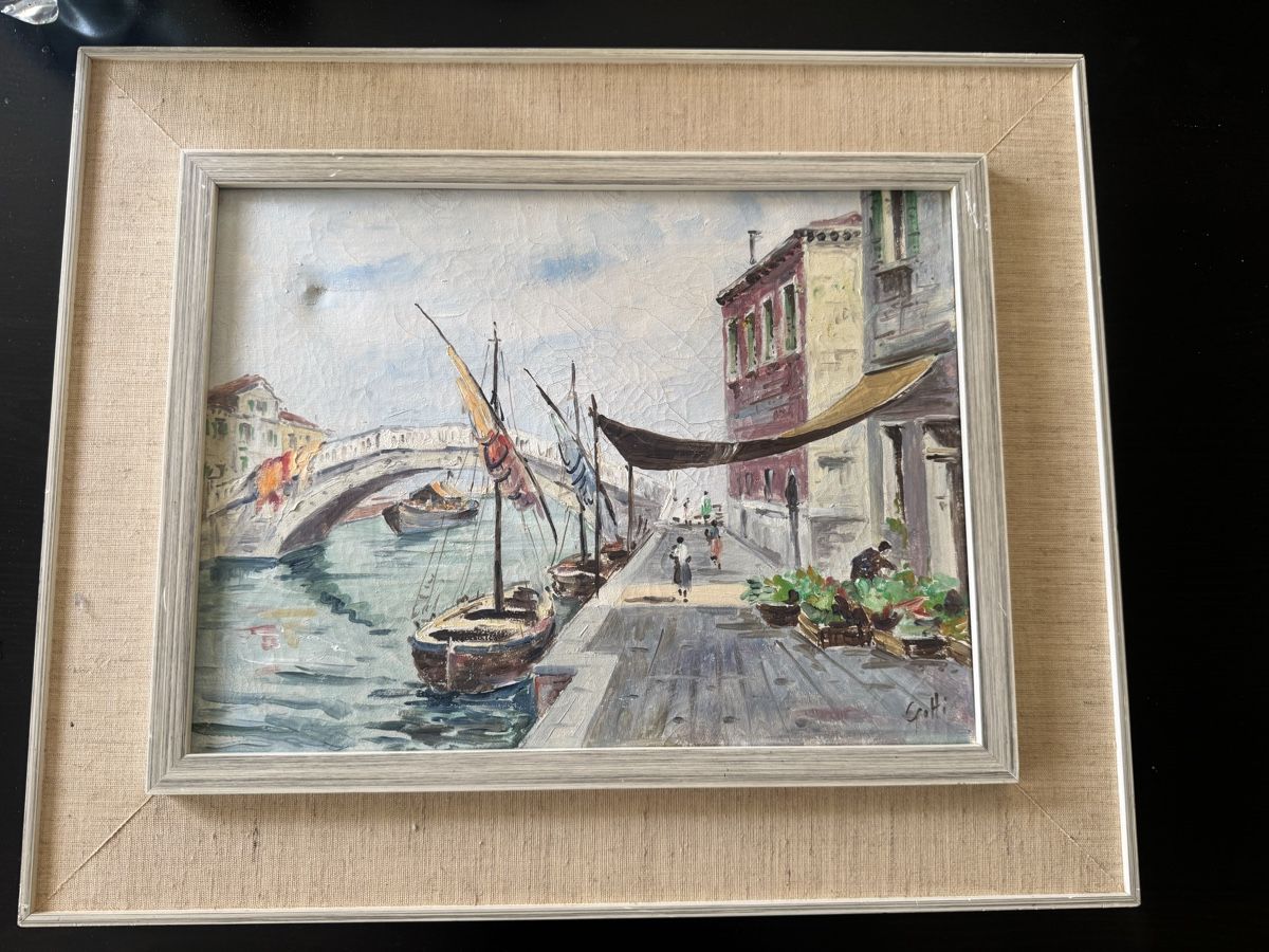 Dipinti: Gemälde Venedig, Öl auf Leinwand gerahmt – Usato da Buchs AG venduto da ChrizZa