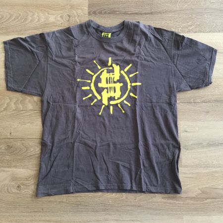 Samy DeLuxe SONNE RAUS! T Shirt taupe bedruckt gelb XL