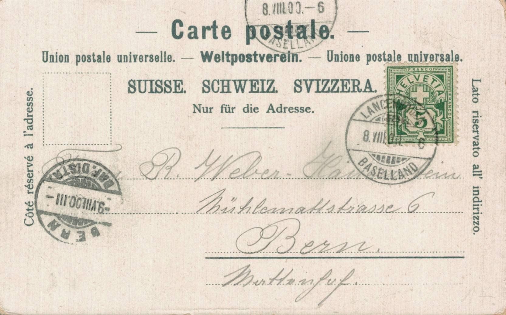 Cartoline postali: Alte Ansichtskarte Langenbruck um 1900 – Usato da Oberkirch LU venduto da sa_kr 1