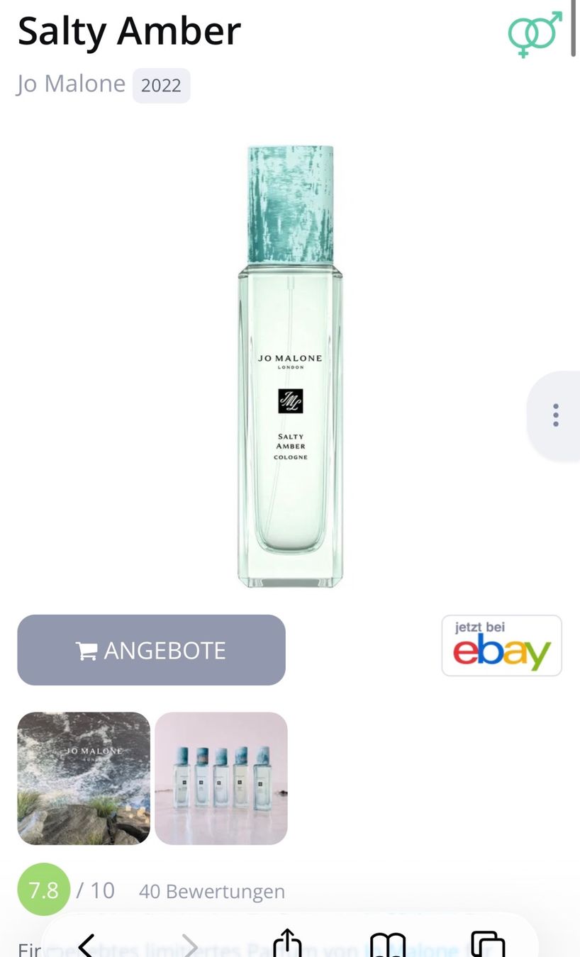 Jo Malone Parfum & Eau de Toilette: Jo Malone Salty Amber Cologne Duftprobe 2ML, limitiert – Gebraucht aus Zürich von deruja 3