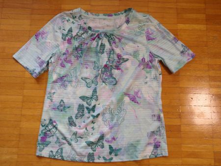 Damen T-Shirt  blau-grün mit Schmetterlingen Gr. S   BONITA