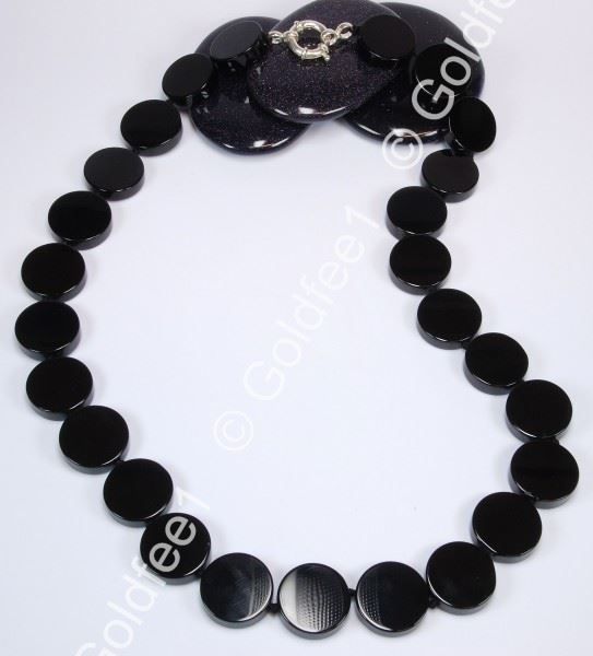 Catenine: Onyx Kette ca. 53cm 925 Silber – Nuovo (secondo la descrizione) da Oberglatt ZH venduto da Goldfee1 2