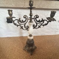 Kerzenständer, Marmor & Bronze