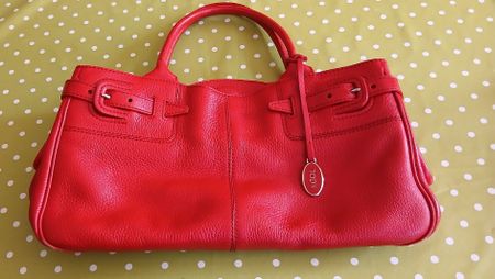 Tod's Handtasche Leder rot  gebrauchter Zustand