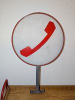 Vintage Telefon Schild Metall 76cm
