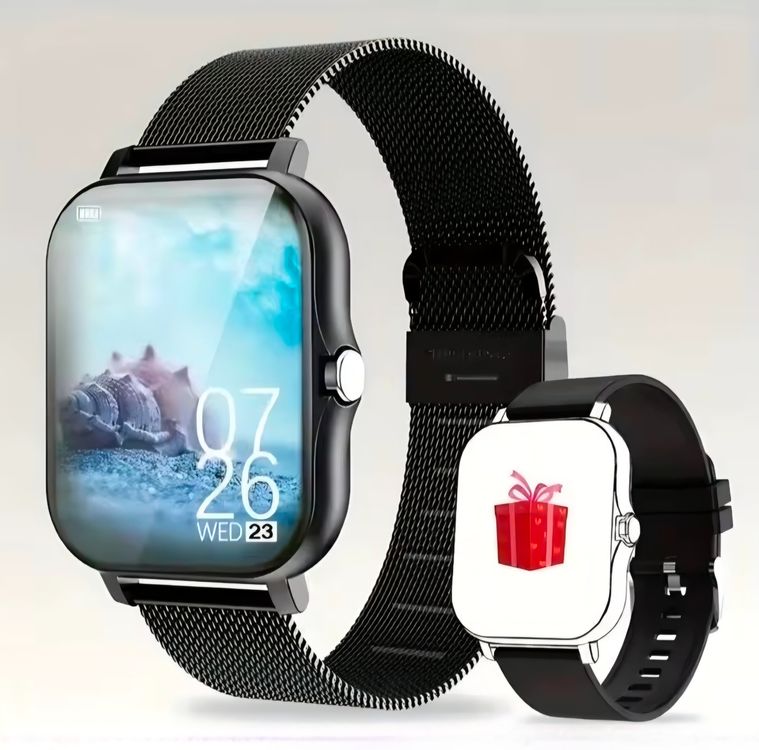 Elegante Schwarze Smartwatch⌚🖤Montre Connectée Elégante (Neu (gemäss ...