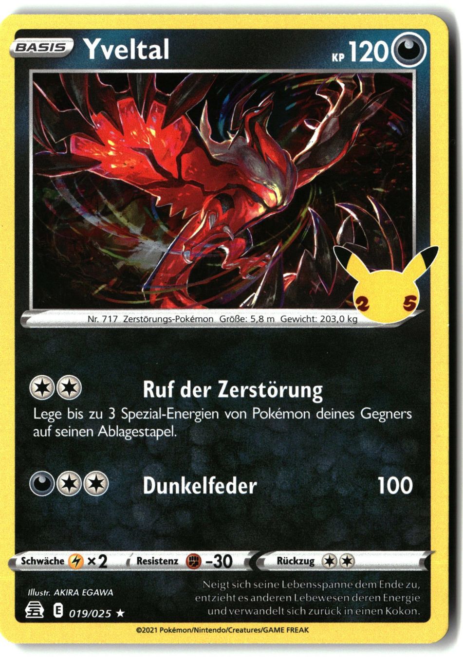 Pokémon Sammelbilder & Trading cards: Yveltal #19 Pokemon Celebrations – Gebraucht aus Feuerthalen von Plazatoys