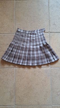 Jupe plissée beige à carreaux taille 34